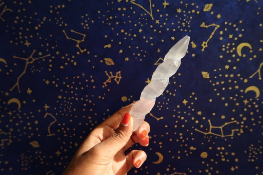 Twisted Selenite Wand