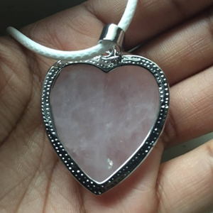 Large Rose Quartz Heart Necklace