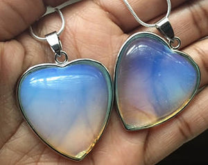 Large Opalite Heart Necklace